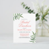 Chic Modern Greenery Bridal Luncheon Briefkaart (Staand voorkant)