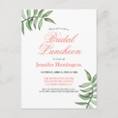 Chic Modern Greenery Bridal Luncheon Briefkaart (Voorkant)
