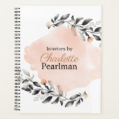 Chic Modern Grey and Peach Floral Planner (Voorkant)