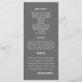 Chic Modern Grey Wedding Program Rack Kaart (Achterkant)