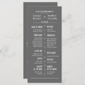 Chic Modern Grey Wedding Program Rack Kaart (Voorkant / Achterkant)