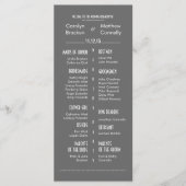 Chic Modern Grey Wedding Program Rack Kaart (Voorkant)