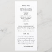 Chic Modern Grey | White Wedding Program Rack Kaar Programmakaart (Achterkant)