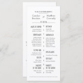 Chic Modern Grey | White Wedding Program Rack Kaar Programmakaart (Voorkant / Achterkant)