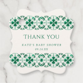 Chic Modern Groen St. Patrick's Day Baby shower Bedankjes Labels