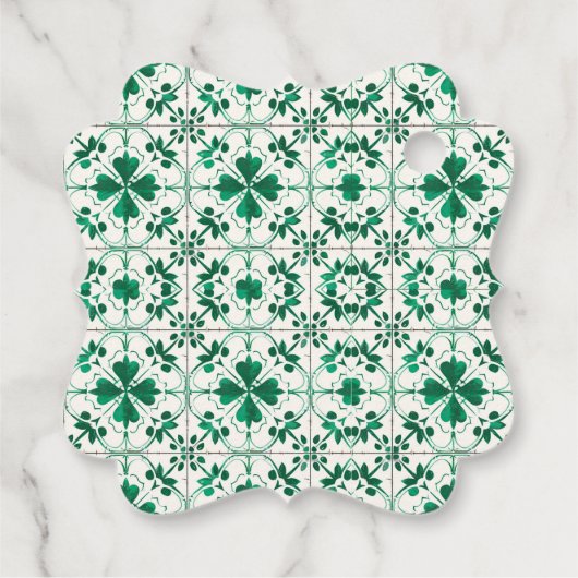 Chic Modern Groen St. Patrick's Day Baby shower Bedankjes Labels (Achterkant)