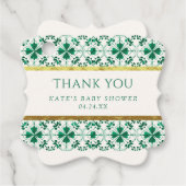 Chic Modern Groen St. Patrick's Day Baby shower Bedankjes Labels (Voorkant)