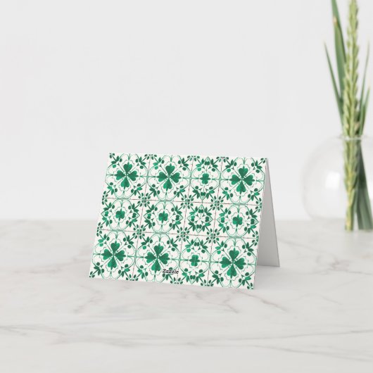 Chic Modern Groen St. Patrick's Day Baby shower Bedankkaart (Achterkant)