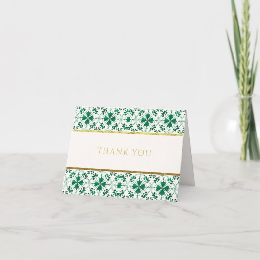 Chic Modern Groen St. Patrick's Day Baby shower Bedankkaart (Voorkant)