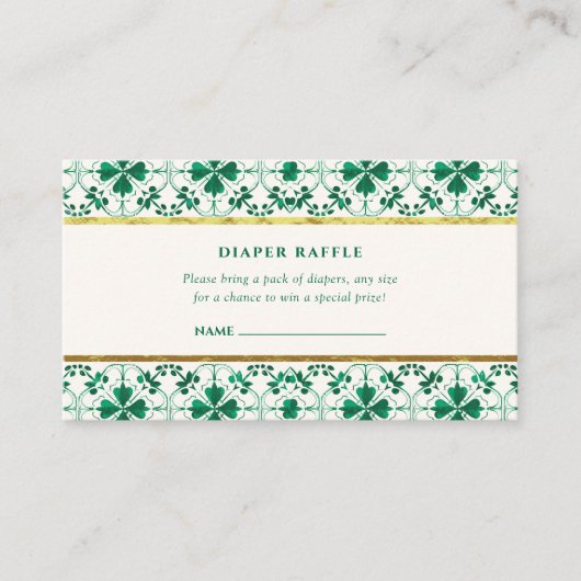 Chic Modern Groen St. Patrick's Day Baby shower Informatiekaartje (Voorkant)