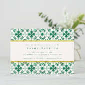 Chic Modern Groen St. Patrick's Day Baby shower Kaart (Staand voorkant)