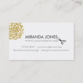 chic modern haar stylist goudbloem simpel visitekaartje (Achterkant)