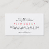 chic modern haar stylist haarroze roze funky visitekaartje (Achterkant)