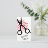 chic modern haarstylist roze roze floranje afsprakenkaartje (Staand voorkant)