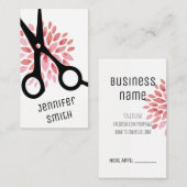 chic modern haarstylist roze roze floranje afsprakenkaartje (Voorkant / Achterkant)
