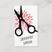 chic modern haarstylist roze roze floranje afsprakenkaartje (Voorkant)