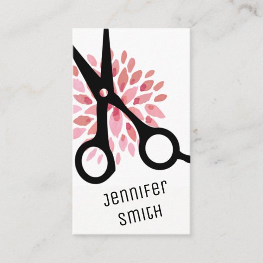 chic modern haarstylist roze roze floranje afsprakenkaartje (Voorkant)