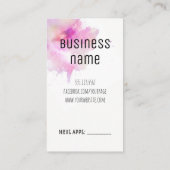 chic modern haarstylist roze schaar afsprakenkaartje (Achterkant)