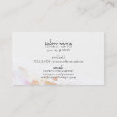 chic modern haarstylist waterverf kalligrafie visitekaartje (Achterkant)