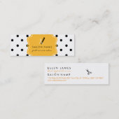 chic modern hair stylist haarstilist polka stip mini visitekaartje (Voorkant / Achterkant)