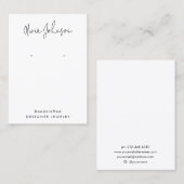 Chic Modern Hand Geletterde Sieraden Oorbel Displa Visitekaartje (Voorkant / Achterkant)