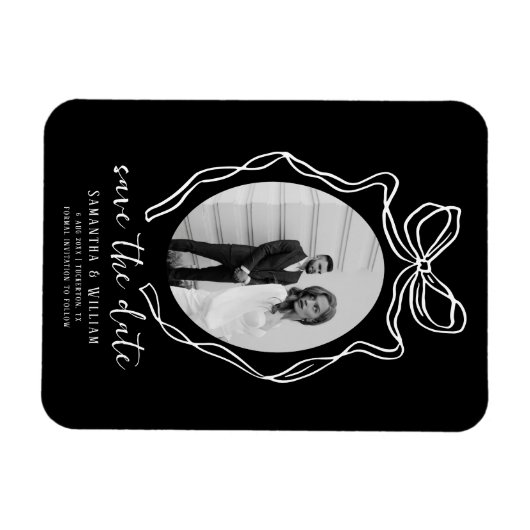 Chic Modern Hand Getrokken Boog Trouwen Save the D Magneet (Horizontaal)