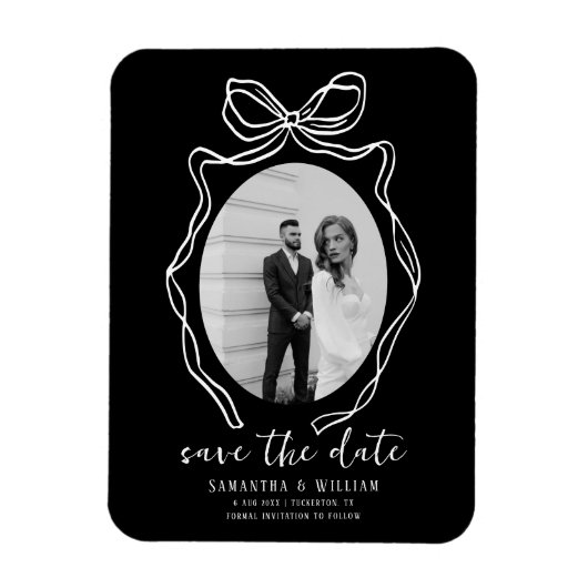 Chic Modern Hand Getrokken Boog Trouwen Save the D Magneet (Verticaal)