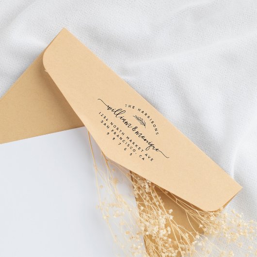 Chic modern Handgeschreven het Adres van de Terugk Zelfinktende Stempel