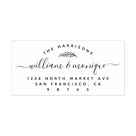 Chic modern Handgeschreven het Adres van de Terugk Zelfinktende Stempel (Design)