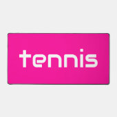 Chic Modern Helder Roze Slanke Witte Tennis Tekst Bureaumat (Voorkant)
