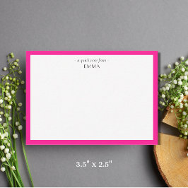 Chic Modern Hot Pink Correspondentie Notitiekaartje