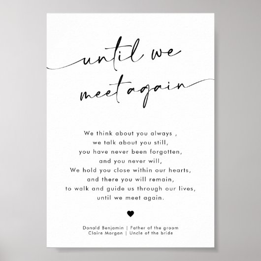 Chic Modern In liefdevolle herinnering Trouwbord Poster (Voorkant)