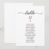 Chic Modern individuele trouwtabel | Kaart (Voorkant / Achterkant)