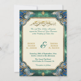 Chic Modern Islamitische bruiloft Nikah met QR-cod Kaart