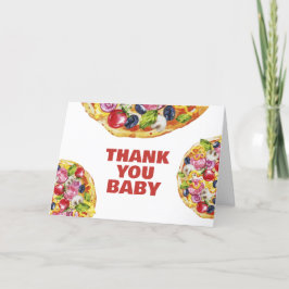 Chic Modern Italiaans Slice Pizza Baby shower Bedankkaart