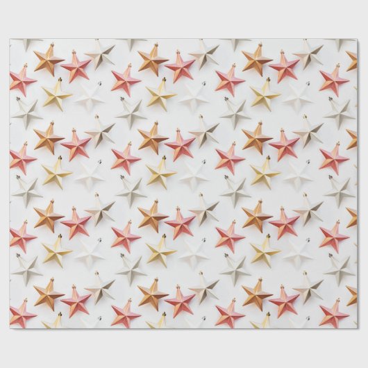 Chic Modern kerstStar-versieringen Cadeaupapier (Vlak)