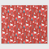 Chic modern kerstVakantie Beer winterpolair Cadeaupapier (Vlak)