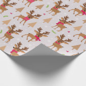 Chic Modern Kerstvakantierendiertje Cadeaupapier (Hoek)