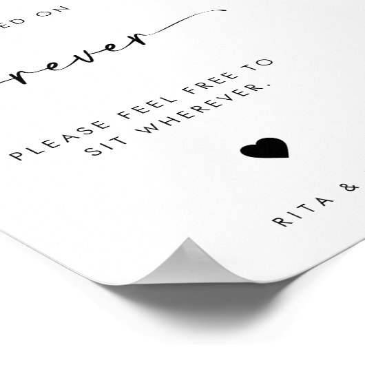 Chic Modern Kies een stoel, niet een kant bruiloft Poster (Hoek)