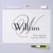 Chic Modern Klassiek Gepersonaliseerde Naam + Mono Tissuepapier (Craft)