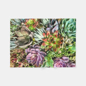 Chic modern kleurrijk Succulent fotopatroon Fleece Deken (Voorkant (Horizontaal))