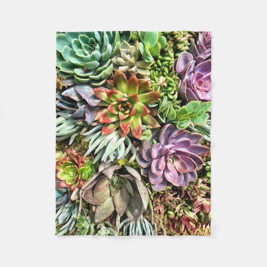 Chic modern kleurrijk Succulent fotopatroon Fleece Deken (Voorkant)