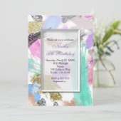 Chic Modern Kleurrijke Beauty Party Uitnodigingen (Staand voorkant)