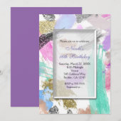 Chic Modern Kleurrijke Beauty Party Uitnodigingen (Voorkant / Achterkant)