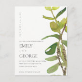 CHIC MODERN LEAFY WATERVERF FOLIAGE BEWAREN DE DAT BRIEFKAART (Voorkant)