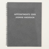 Chic Modern lederen grijs 2026 Wekelijks Maandelij Planner (Voorkant)
