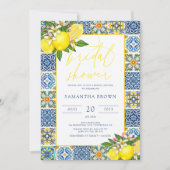 Chic Modern Lemon Mediterranean Vrijgezellenfeest Kaart (Voorkant)