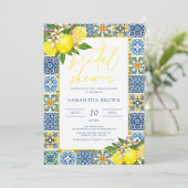 Chic Modern Lemon Mediterranean Vrijgezellenfeest Kaart (Staand voorkant)