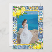 Chic Modern Lemon Mediterranean Vrijgezellenfeest Kaart (Achterkant)