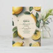 Chic Modern Lemon Mediterranean Vrijgezellenfeest Kaart (Staand voorkant)